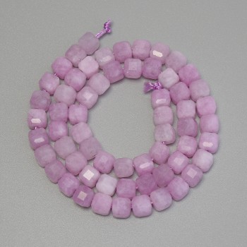 Kunzite Beads, Faceted Cube, 5x5 mm Diameter, 32 cm Length on Cord