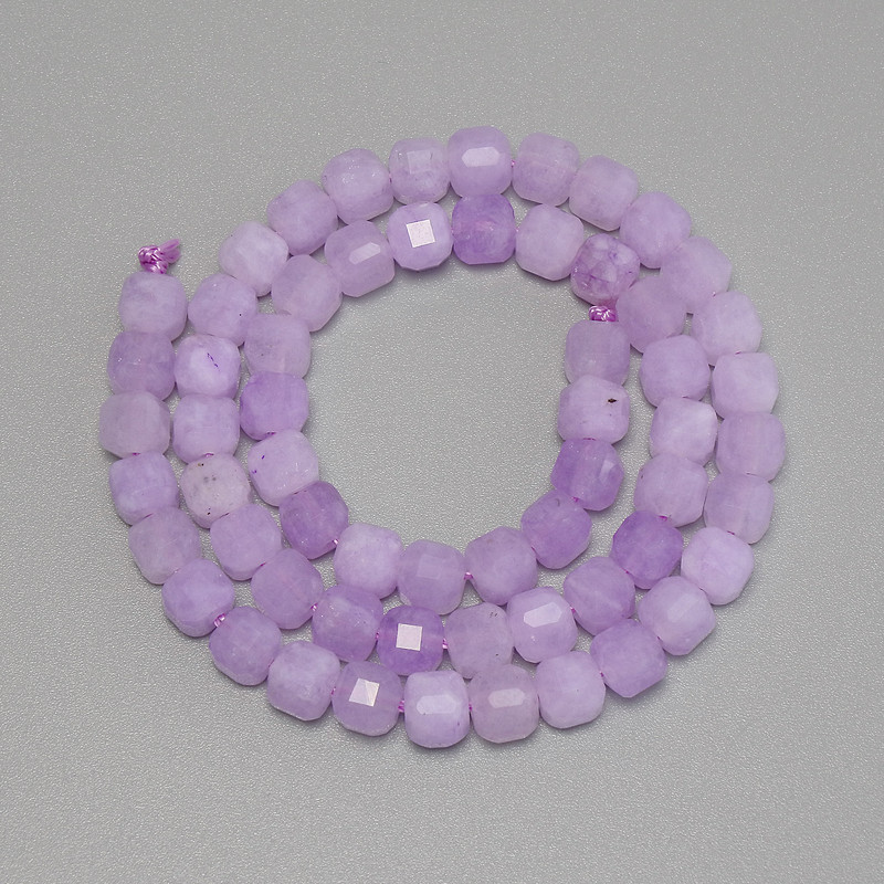 Lavender Amethyst Beads - Faceted Cube, 5×5 mm, 30 cm length on thread
