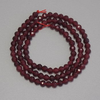 Faceted Tourmaline Beads, 4 mm Diameter, 38 cm Length on Thread