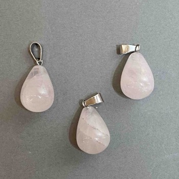 Drop Pendant from Rose Quartz 19x13 mm, length 29 mm