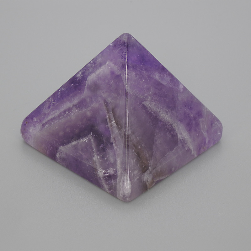 Amethyst Natural Stone Pyramid, 38x38mm length and 33mm width