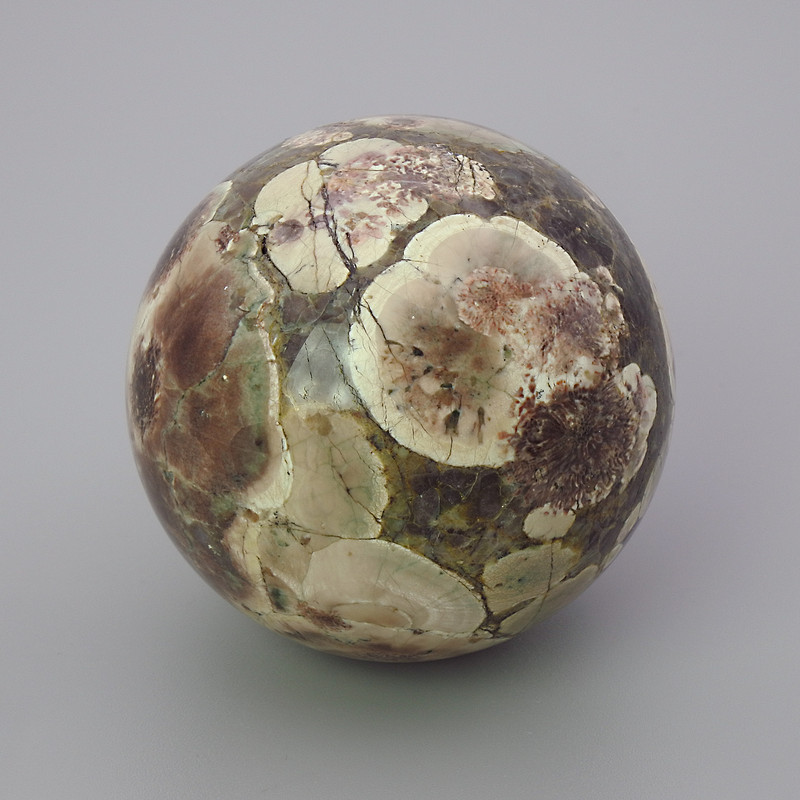 (Price per 100g) Souvenir sphere made of natural stone Landscape Jasper, diameter 44mm ± weight from 100 g