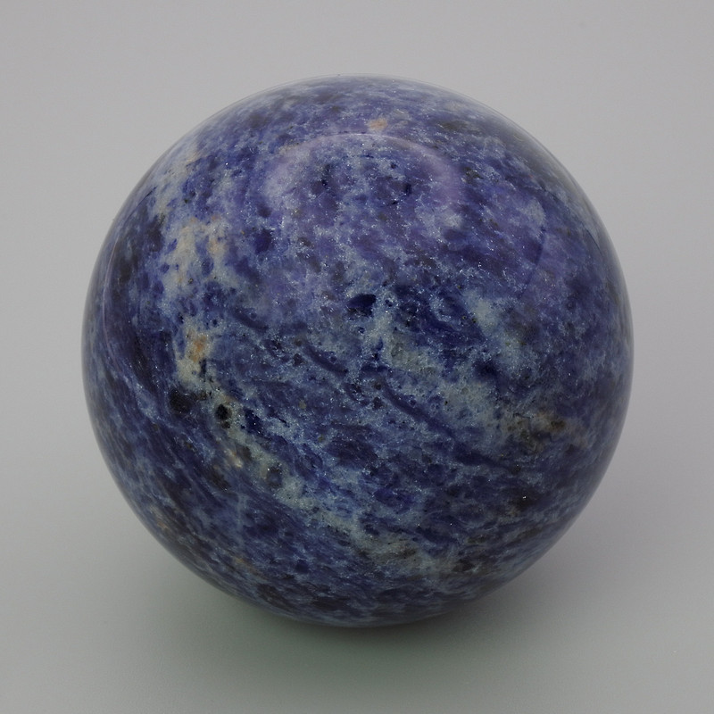(Price per 100 g) Sodalite natural stone souvenir sphere, diameter 53 mm ± weight from 200 g