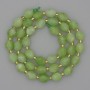Natural stone beads Chrysoprase Olivine faceted grain beads, diameter 9.5 × 7.5 mm, 3 mm beads, length 35 cm