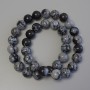 Snowflake Obsidian Beads on Thread, Smooth Round Beads, Diameter 11 mm ±, Length 38 cm ±