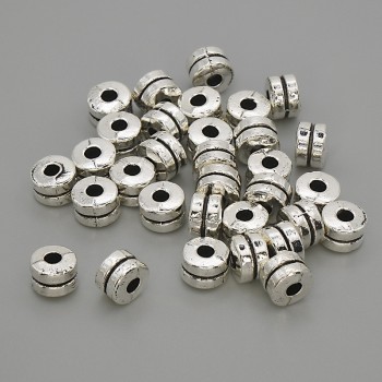 Bead insert findings, metal color: silver, diameter 6x4 mm +/- hole diameter 2.2 mm +/- packaging 20 g (~30 pcs)