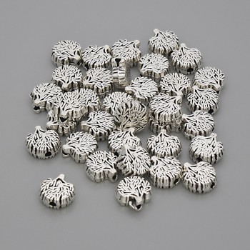 Wood Bead Insert with Silver Finish, Dimensions 8×7 mm and 5×3 mm; Hole Diameter ~1.5 mm; Packaging 20 g (~33 pcs)