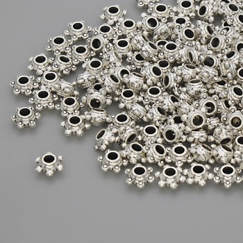Bead insert findings, metal color silver, diameter 5×2.5 mm, hole diameter ~2.8 mm, packaging 20 g (~130 pcs)