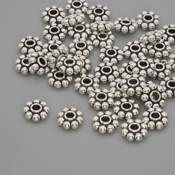 Bead finding - inlay, metal color Silver, size 7.5 x 3 mm, hole diameter 2.3 mm, packaging 20 g (~41 pcs)