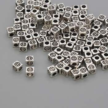 Silver-colored metal bead insert, diameter 4×3×3 mm ± with hole, hole diameter approx. 6 mm, packaging 20 g (~110 pcs)