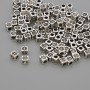 Silver-colored metal bead insert, diameter 4×3×3 mm ± with hole, hole diameter approx. 6 mm, packaging 20 g (~110 pcs)