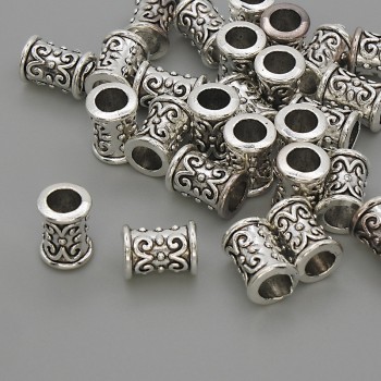 Bead-insert Findings, Silver Metal Color, 9x6 mm Diameter with 4.5 mm Hole, Packaging 20 g (~27 pcs)