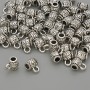 Bail Findings in Silver Metal Color, Size 6x5x7, 5 mm ± holes, Diameter 2.5 mm ±, Diameter 1.8 mm ±, Packaging 20 g (~58 pcs)