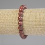 Red Jasper Bracelet with a Smooth Bead, 8 mm Diameter, 18 mm Length, Elastic Base