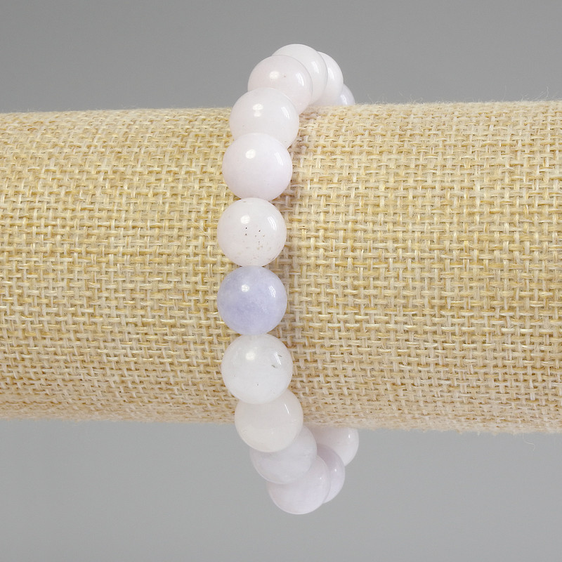 Aquamarine bracelet, smooth bead, 10 mm diameter, 18 mm length, stretch
