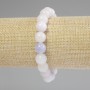 Aquamarine bracelet, smooth bead, 10 mm diameter, 18 mm length, stretch