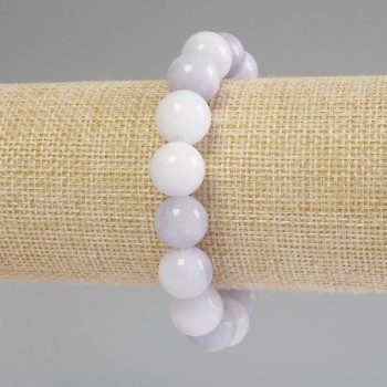 Aquamarine Bracelet with Smooth Beads, 12.5 mm Diameter, 18 mm Length - Stretch