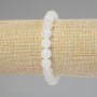 Bracelet with Rock Crystal, Smooth Beads, 8 mm Diameter, 18 mm Length, Stretch