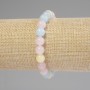 Morganite Bracelet with Smooth Bead, 8mm Diameter, 18mm Length ± Stretch