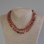 Long Red Jasper Necklace with Smooth Beads, 9 mm Diameter, 84 cm Length