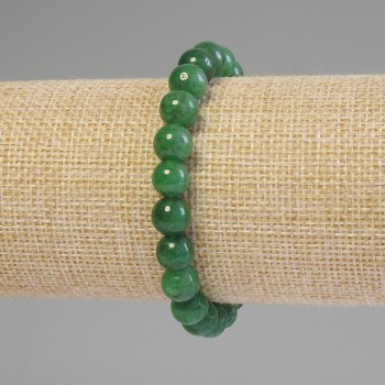Chrysoprase bracelet with smooth beads, 8 mm diameter, 18 mm length, stretch