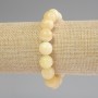 Yellow Agate Bracelet with Smooth Beads, 12 mm Diameter, length 18 mm +/- stretch
