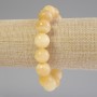 Yellow Agate Bracelet with Smooth Bead, 14 mm Diameter ±, 18 mm Length ± Stretch