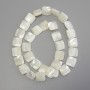 Square Mother-of-Pearl Beads, 12x12 mm diameter, 40 cm length on thread