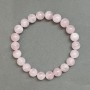 Bracelet Madagascan Pink Quartz Bead, 8.5 mm diameter, 18 mm length, stretch