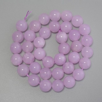 Kunzite beads smooth ball, diameter 10mm ± on thread, length 37cm+