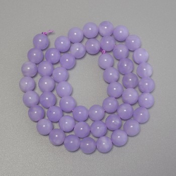 Lavender Amethyst Beads, Smooth Round Beads, 8mm Diameter ± on Thread, Length 38 cm+