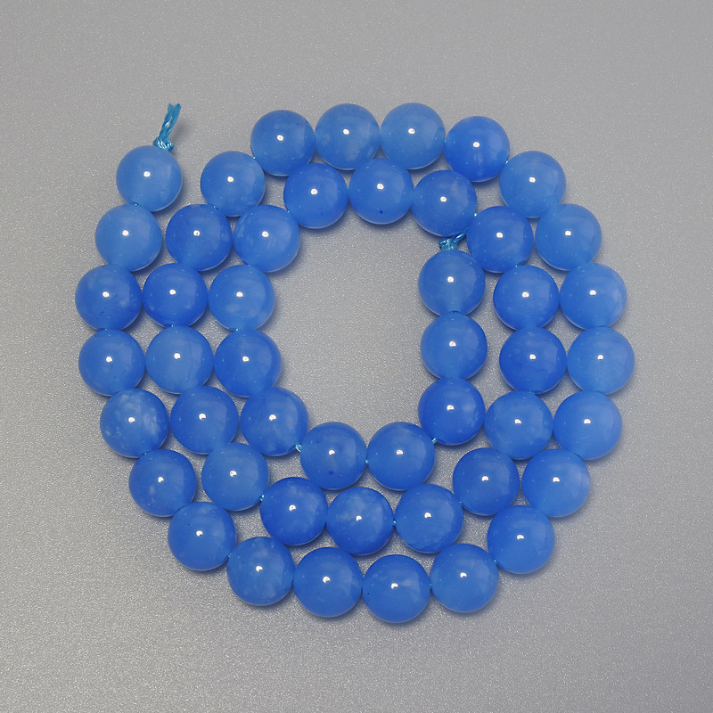 Aquamarine Beads, Smooth Round Bead, 8mm Diameter +/- On Thread, Length 38cm+
