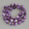 Sugilite Beads, Faceted Grain, Diameter 10×8.5 mm, Seed Beads 3 mm, on thread, length 39 cm+