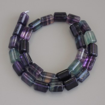 Fluorite beads, triangular beads, diameter 14×10×10×10 mm ± on thread, length 40 cm+