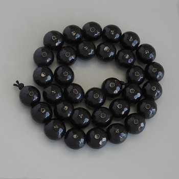 Faceted Agate Beads - Ball-Shaped, 11.5 mm Diameter, On Thread, 36 cm Length