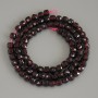 Garnet Beads, Faceted Cube, Diameter 4.5×4.5 mm, On Thread, Length 39 cm
