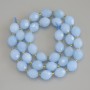 Aquamarine Beads, Faceted 10×8 mm ± 3 mm seed beads on thread, length 38 cm