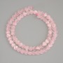 Pink Quartz Heart Beads, 6x6x2 mm +/- on thread, length 38 cm+