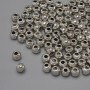 Bead insert findings, silver-colored metal, diameter 4×3.5 mm, hole diameter 1.6 mm, packaging 20 g (~108 pcs)