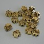 Cross Bead Insert - Gold 9x9x4.5 mm, hole diameter 2.8 mm, packaging 20 g (~18 pcs)