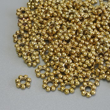Gold-tone bead insert findings, metal color gold, diameter 6×1.5 mm ±, hole diameter 2.2 mm ±, packaging 20 g (~144 pcs)