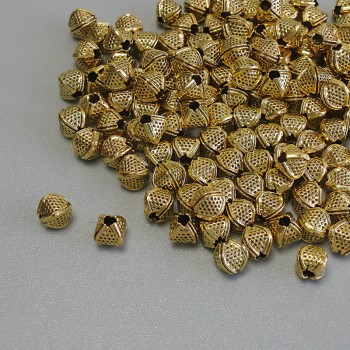 Gold-tone bead insert findings, 4×3.5 mm, hole diameter 1.5 mm, packaging 20 g (~130 pcs)