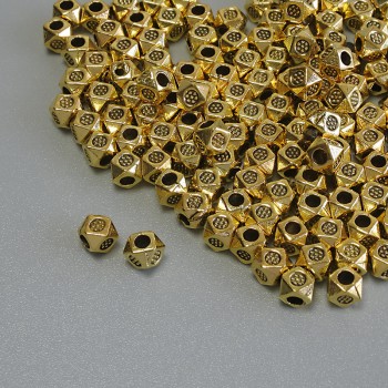 Gold-tone bead insert findings, 3×3 mm diameter, hole approx. 1.7 mm, packaging 20 g (~128 pcs)