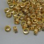 Gold-tone bead insert findings, metal color gold, diameter 5.5×3 mm, hole diameter 4 mm, packaging 20 g (~80 pcs)
