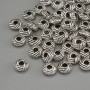 Bead insert findings, silver color, silver-tone metal, diameter 5×2.5 mm, hole diameter 2 mm, packaging 20 g (~56 pcs)