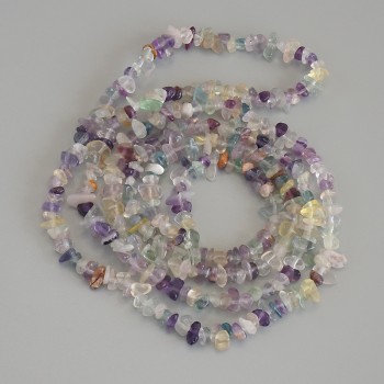 Fluorite Chip Beads, 5x3 mm, on Thread, Length about 78 cm