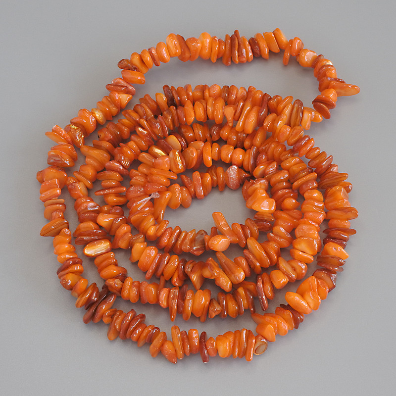 Pearlescent Granule Beads, diameter 7–9×2–4 mm, length 80 cm on a thread