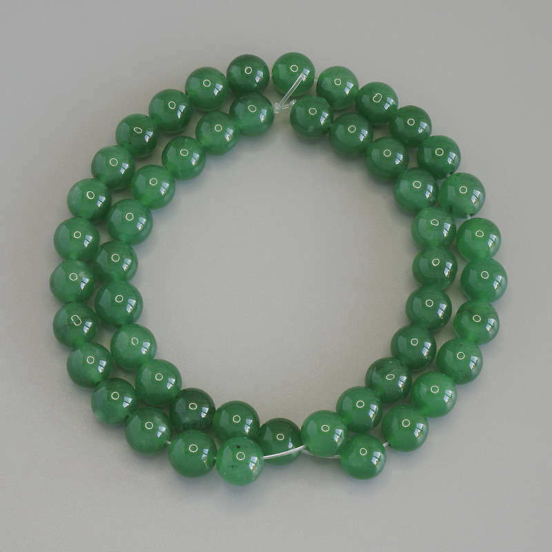 Nephrite Beads - Smooth Sphere, 8mm Diameter, On Thread