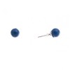 Lazurite Bead Stud Earrings (Pressed), Silver-Plated Metal, 8mm