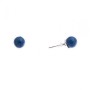 Lazurite Bead Stud Earrings (Pressed), Silver-Plated Metal, 8mm